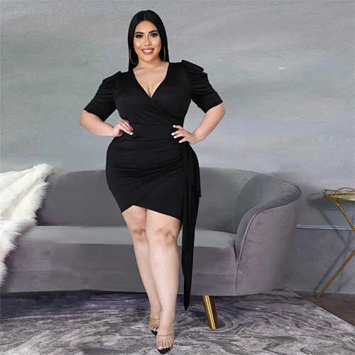 plus size dress pleated dress manufacturer