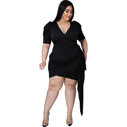 plus size dress pleated dress manufacturer