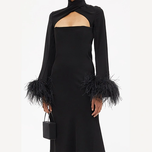 ostrich feathers cuffs dress manufacturer