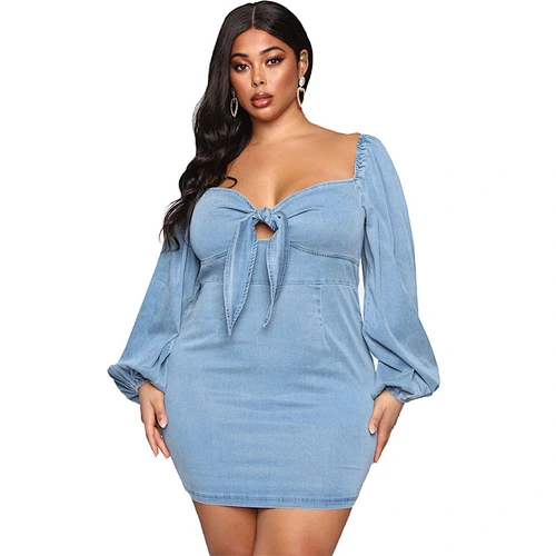 Cowboy Dress with Figure and Hip Wrapped Dress for Women Sexy Plus Size Dress