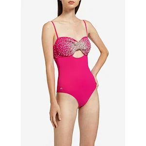 Embellished sexy rhinestone high cut swimsuit manufacturer