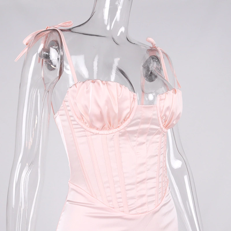 satin lace up dress corsets dress manufacturer