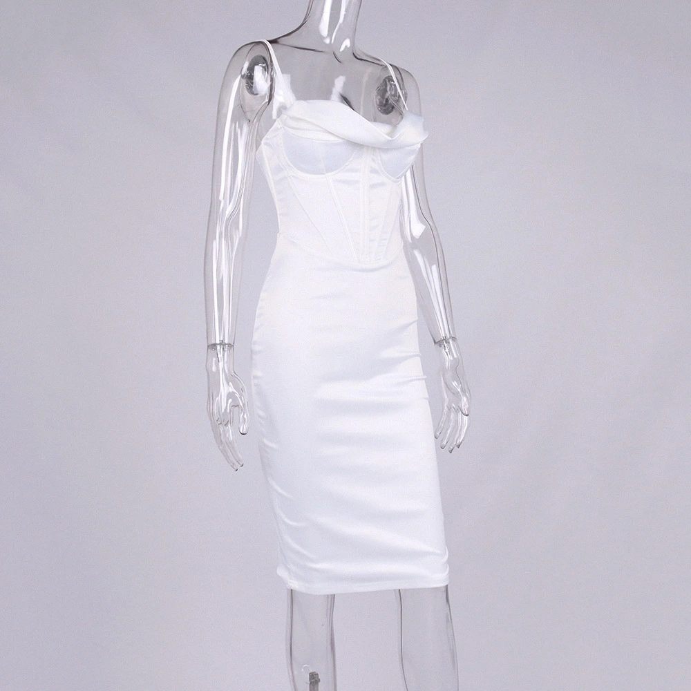 silk midi dress satin corsets dress manufacturer