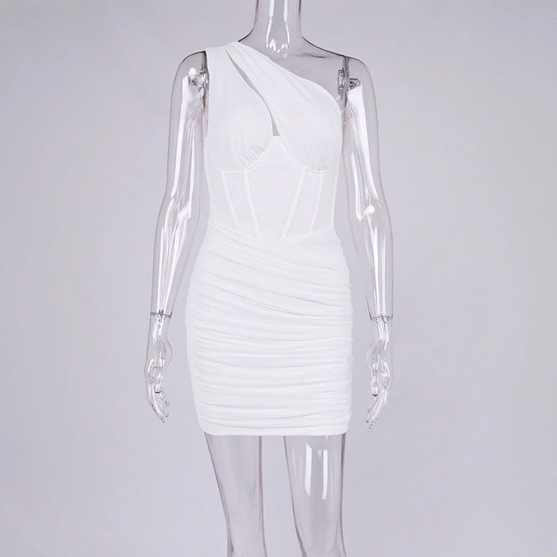 one shoulder mini dress bodycon dress manufacturer