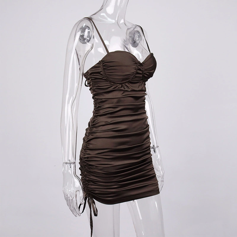 sexy ruched dress backless mini dress manufacturer