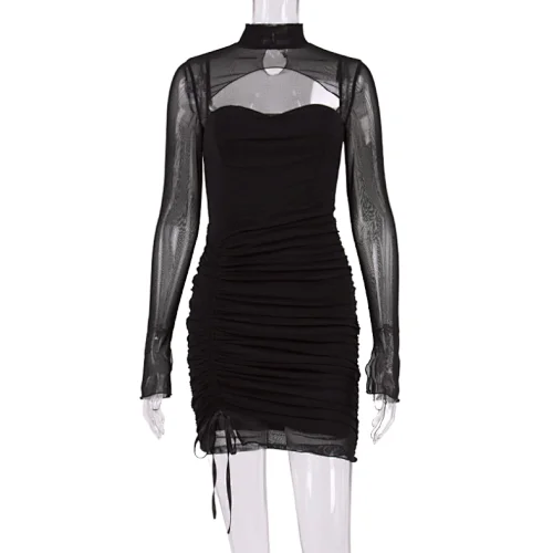 party club dress black hollow out dress manufacturer