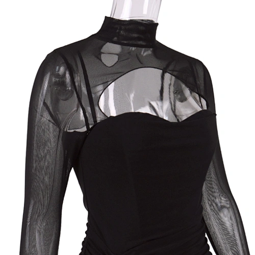 party club dress black hollow out dress manufacturer