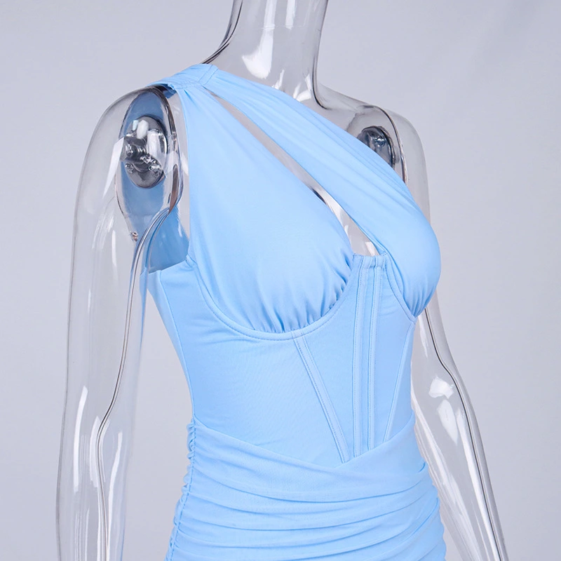 one shoulder dress maxi bodycon dress manufacturer