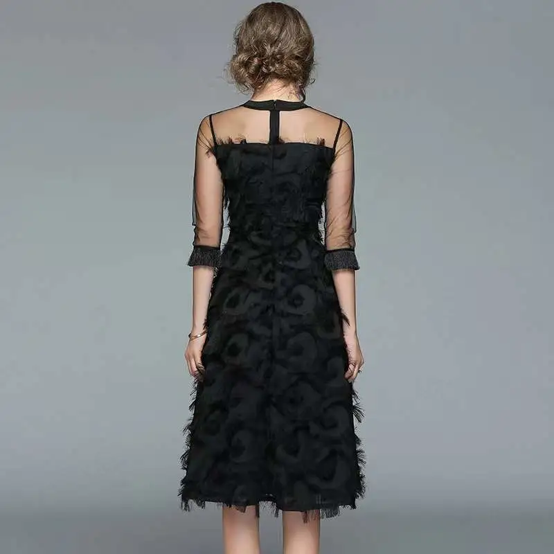 tassel feather dress puffy dress manufacturer