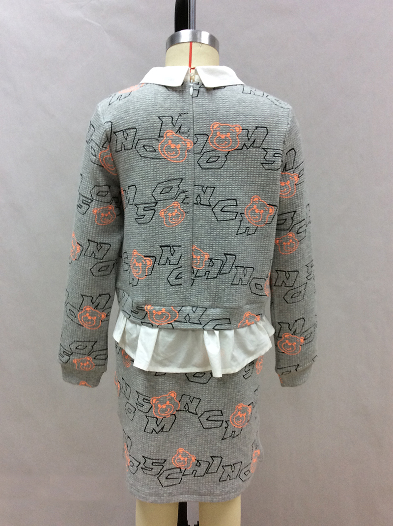shirt collar letter print girl dress manufacturer