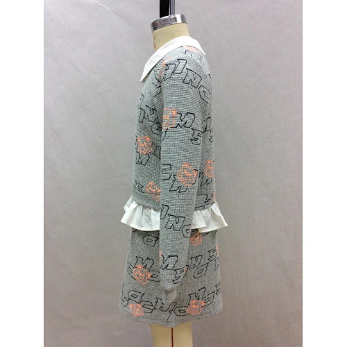 shirt collar letter print girl dress manufacturer