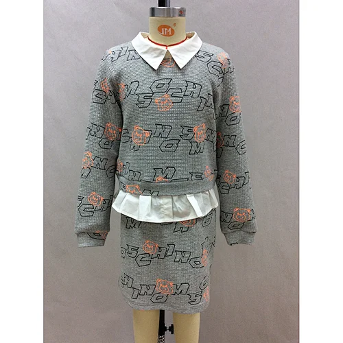 Baby Dress Wholesale Animal Print Mini Shirt Collar Letter Print Girl Dress