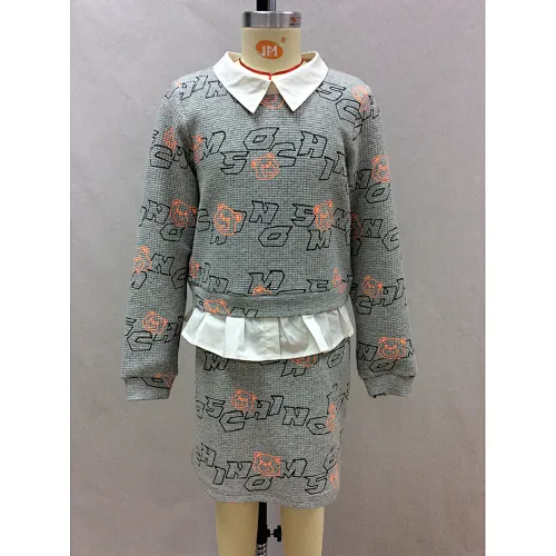 shirt collar letter print girl dress manufacturer