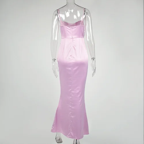 pink satin slip dress manufacturer