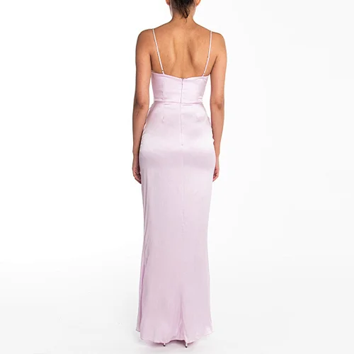 pink satin slip dress manufacturer