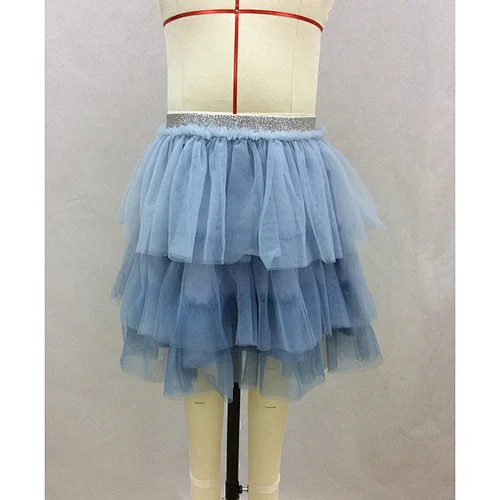 Baby Elegant Bubble Skirt Layered Dress Wholesale Girl Mesh Light Blue Tiered Skirt