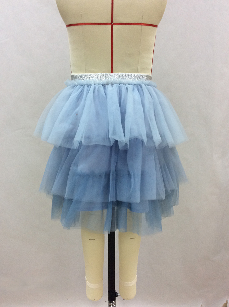 girls light blue tiered skirt manufacturer