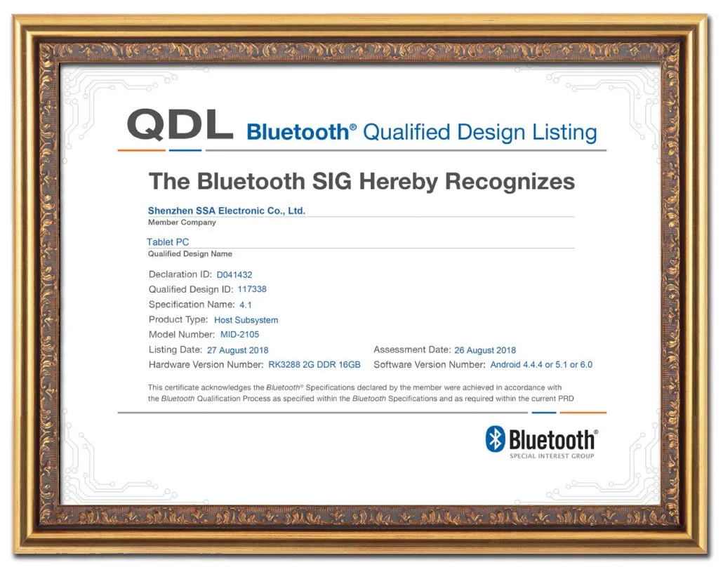 Our all Digital Signage have passed Bluetooth Test and got the Bluetooth Licence.