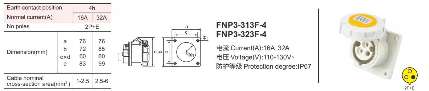 16a industrial socket male female socket connector - NANTE