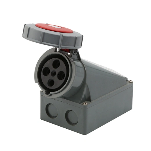 125A ce socket 4 phase waterproof surface mount female
