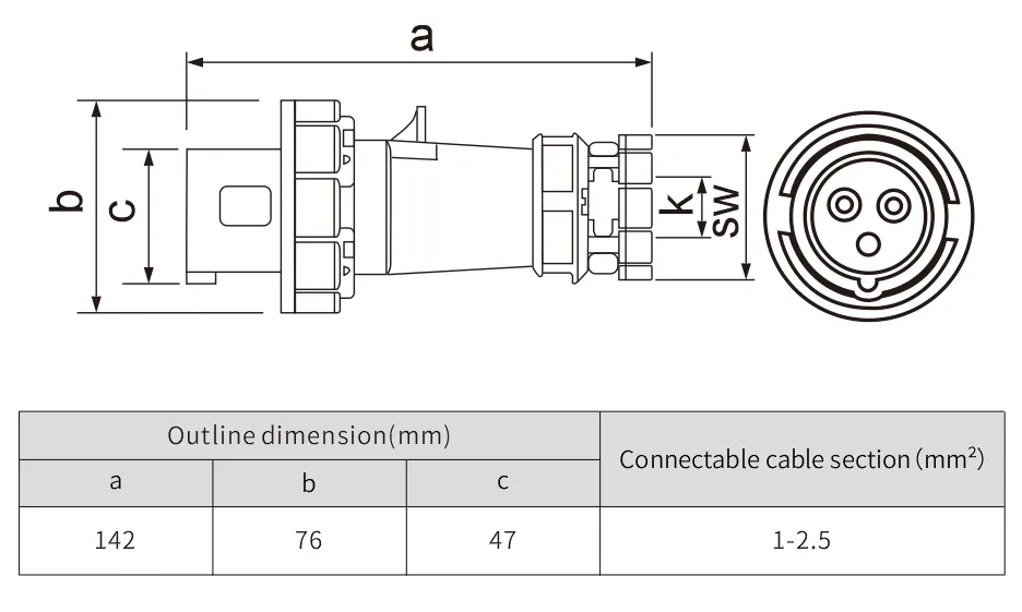 industrial plug and socket IP67 electric industrial socket