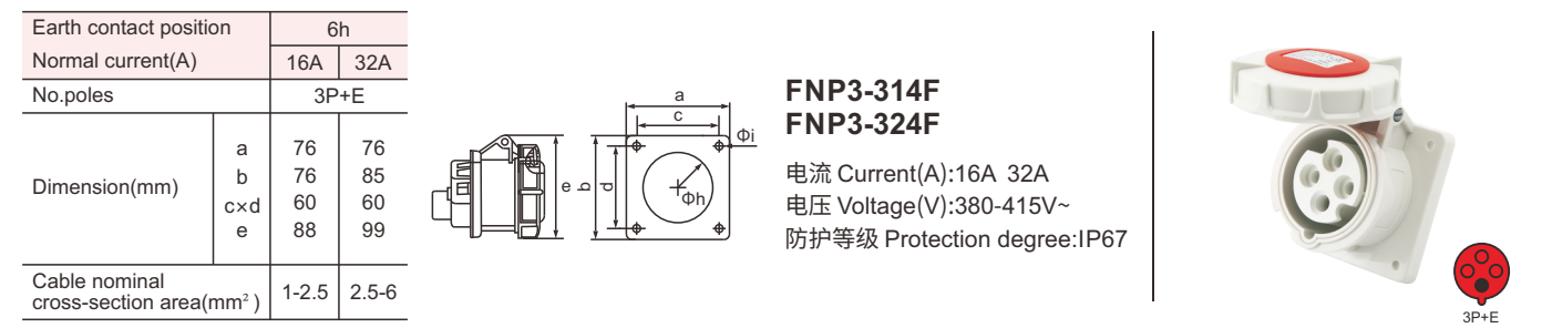 outdoor plug socket waterproof ip67 Socket 32a male plug