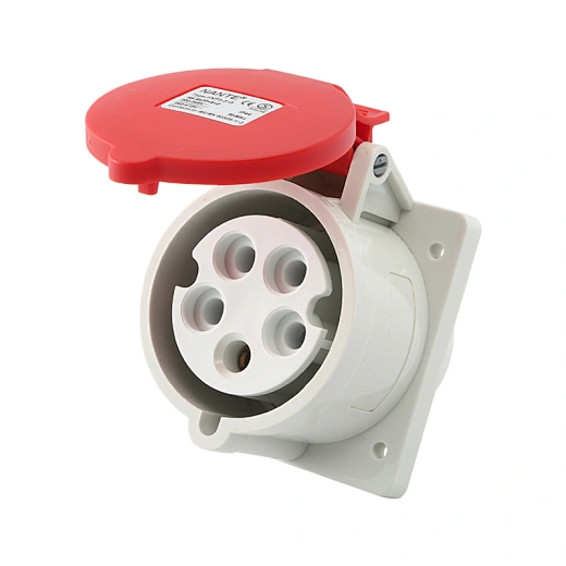 industrial connector 5phase waterproof wall mount socket