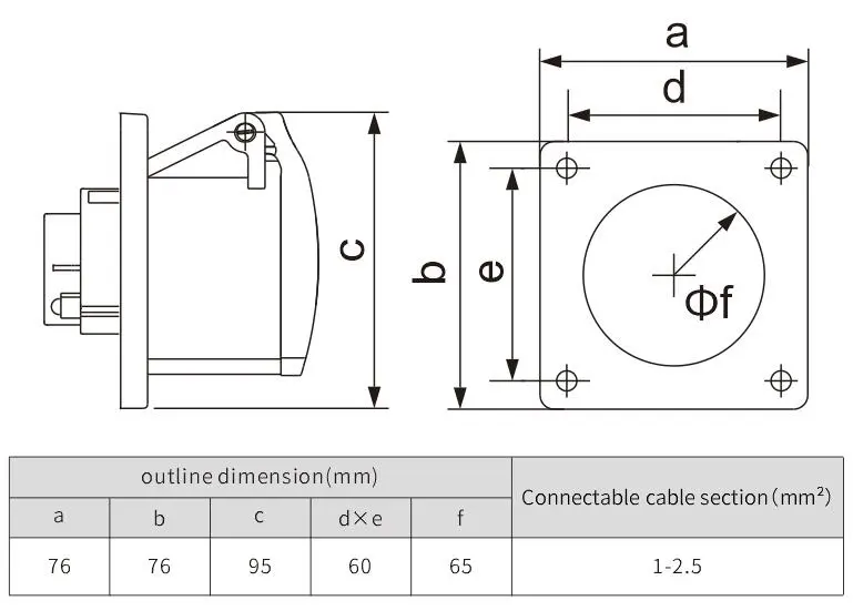 ip44 socket outdoor universal industrial socket with cover