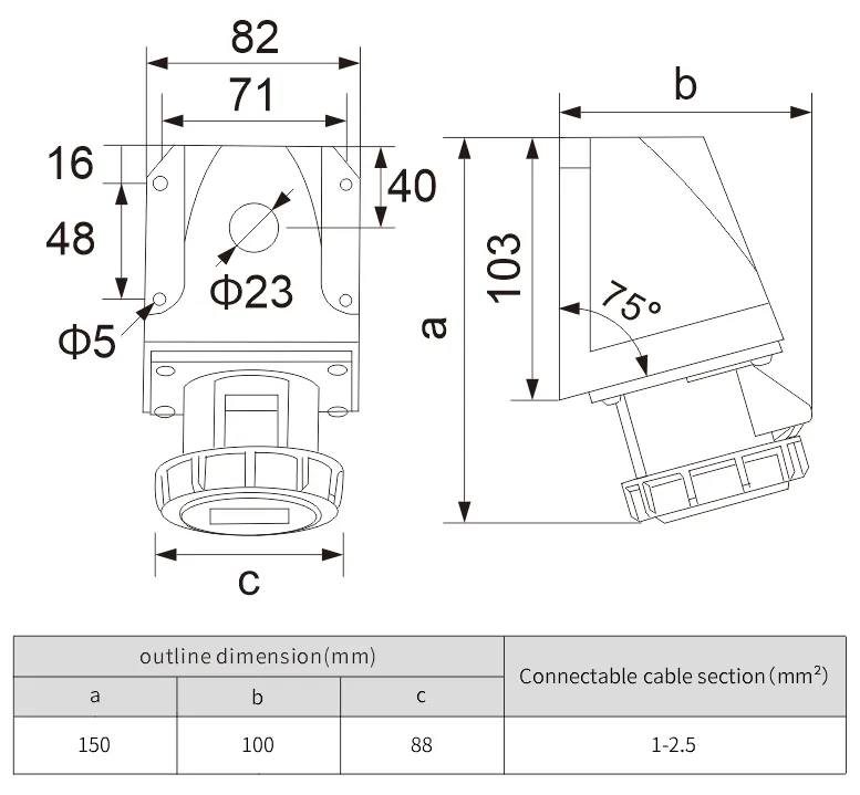 CEE IP67 4pin 16a industrial female 220v industrial plug