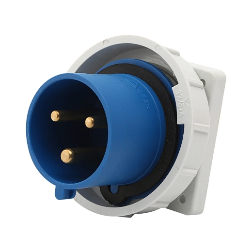 Industrial heat resistant IP67 16a 3-core concealed plug