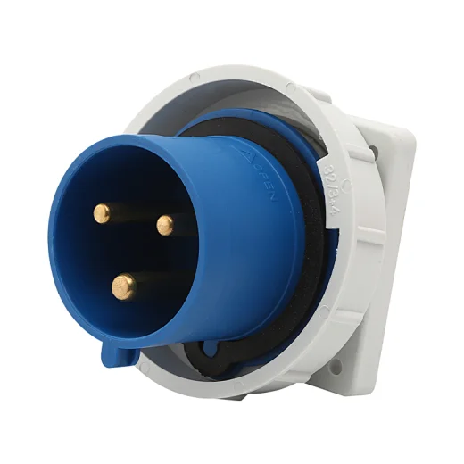 IP67 Industrial Panel Mounted power plug Concealed Plug