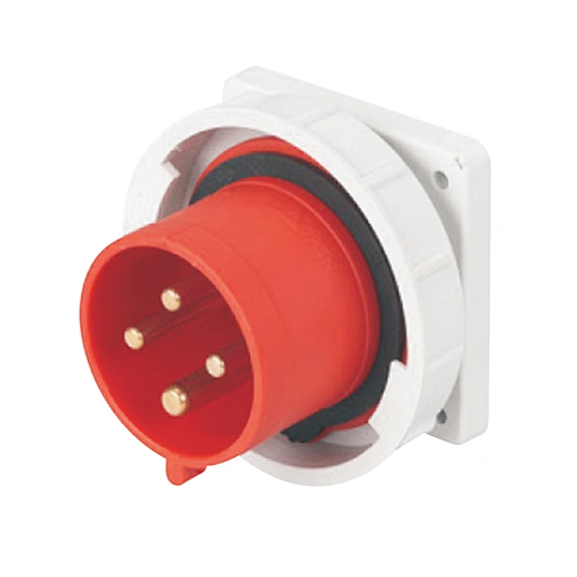 4p 400v red Industrial Power Concealed mounted plug panel