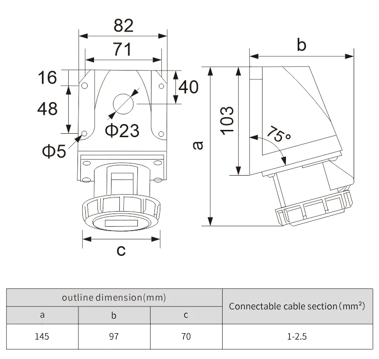 China factory 6h 16A 3pole IP67 CE standard electrical plug