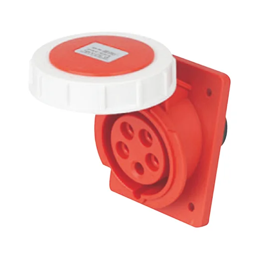 IP67 5P 400V industrial plug panel mounted straight socket