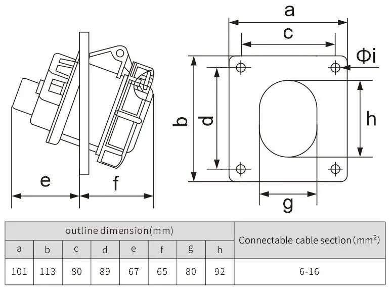 IP67 concealed socket safe pressure resistant drop socket
