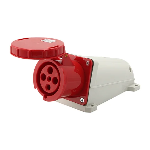 ip65 4pin 125a industrial surface mounted plug and socket
