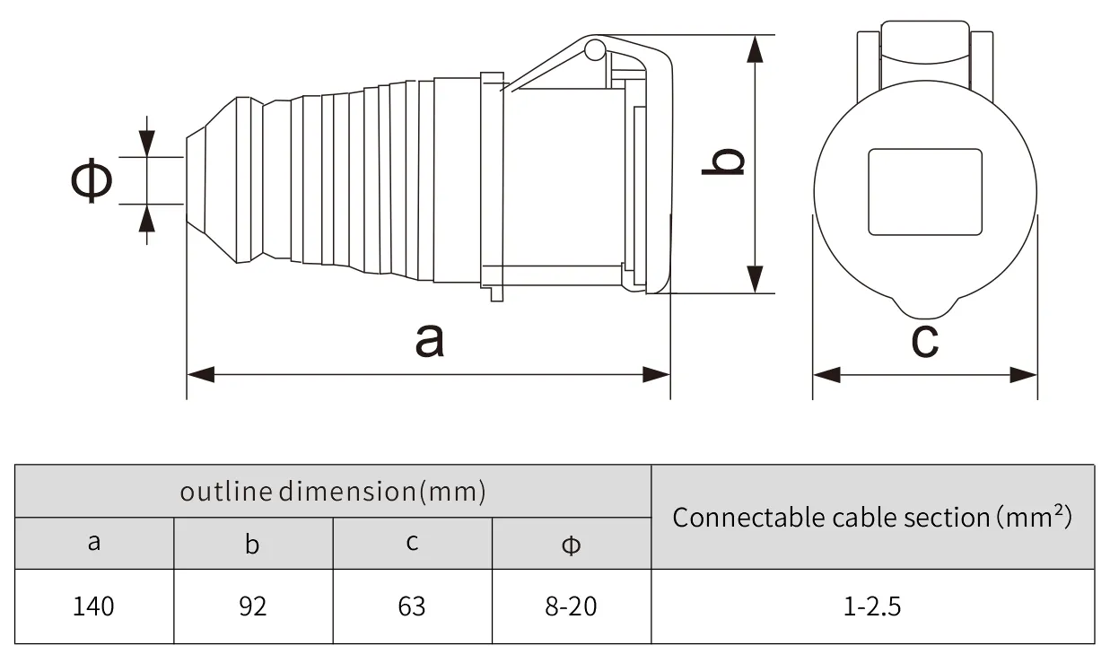 Industrial contactor 16 amp Surface Mount Waterproof Screw