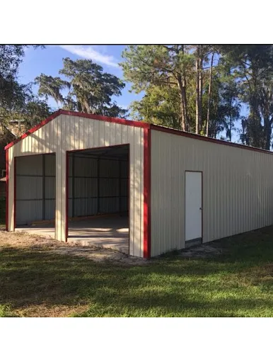 Small prefabricated steel structure garage design and installation general contracting company
