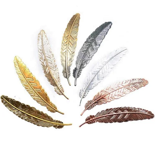 Factory custom creative stainless steel chinese baby funny bead bamboo leaf horse ribbon bookmark