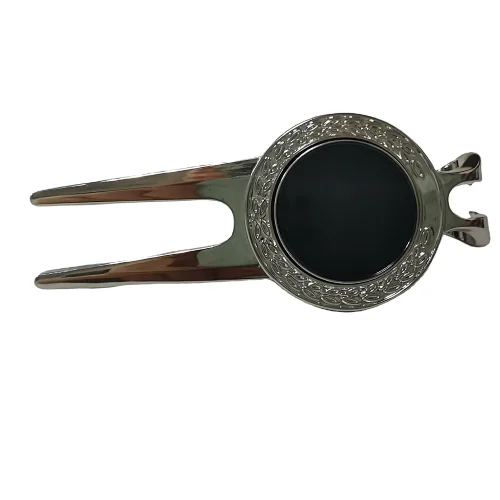 Custom Ready mold existing mold nickel golden plated zinc alloy golf divot tools golf fork ball marker