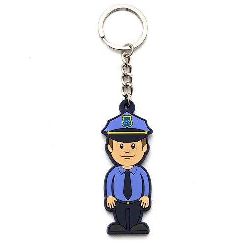 Welcome for customizing policeman soft PVC keychain