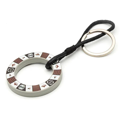 Customized existing mould of UV printed PVC keychain of O shape