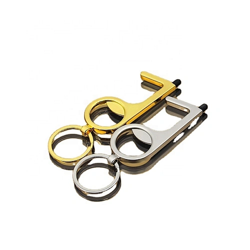 Self defense keychain Factory Multi Tool No Touch Key Chains Custom Logo Brass Hands Free Door Opener Keychains