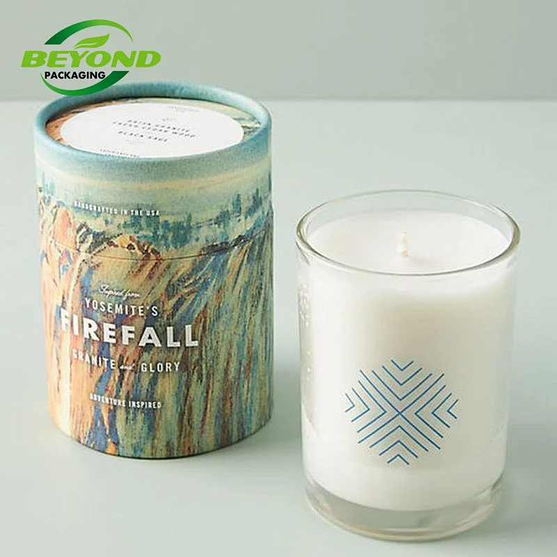wholesale custom luxury candle packaging cylinder boxes