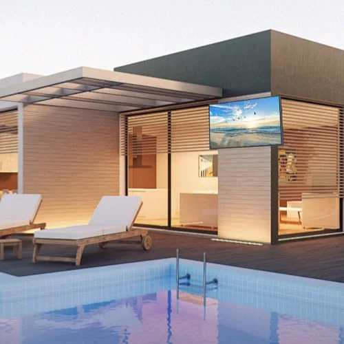 Poolside Outdoor Wall Mounted Display