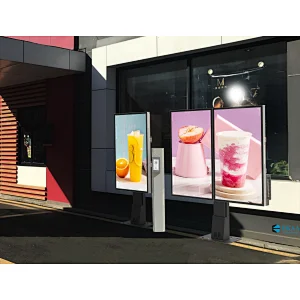 Digital drive thru menu board for fast food store