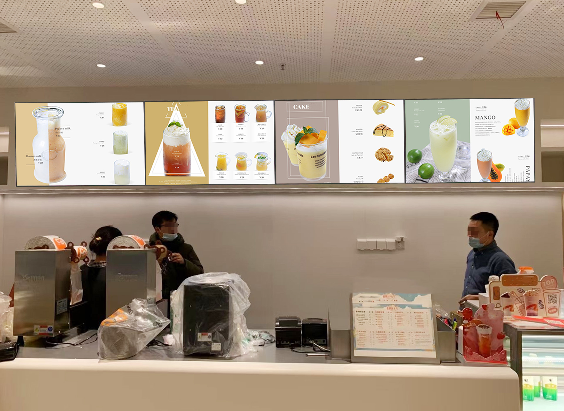Slim design indoor digital menu boards