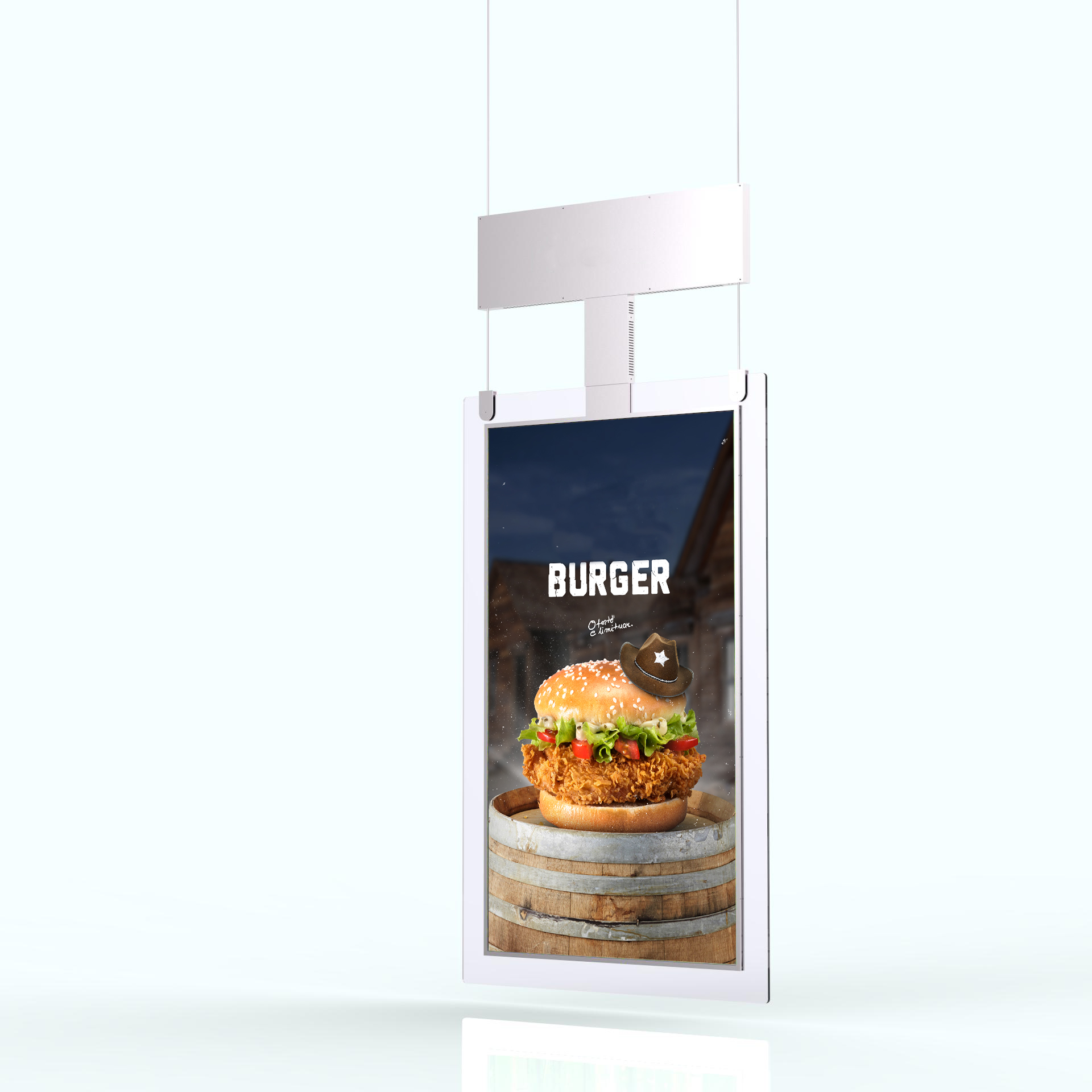 Ultra-thin hanging ceiling displays