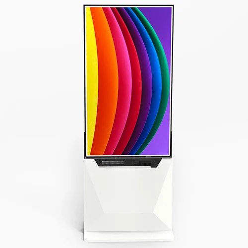 Ultra-thin floor standing double-sided displays