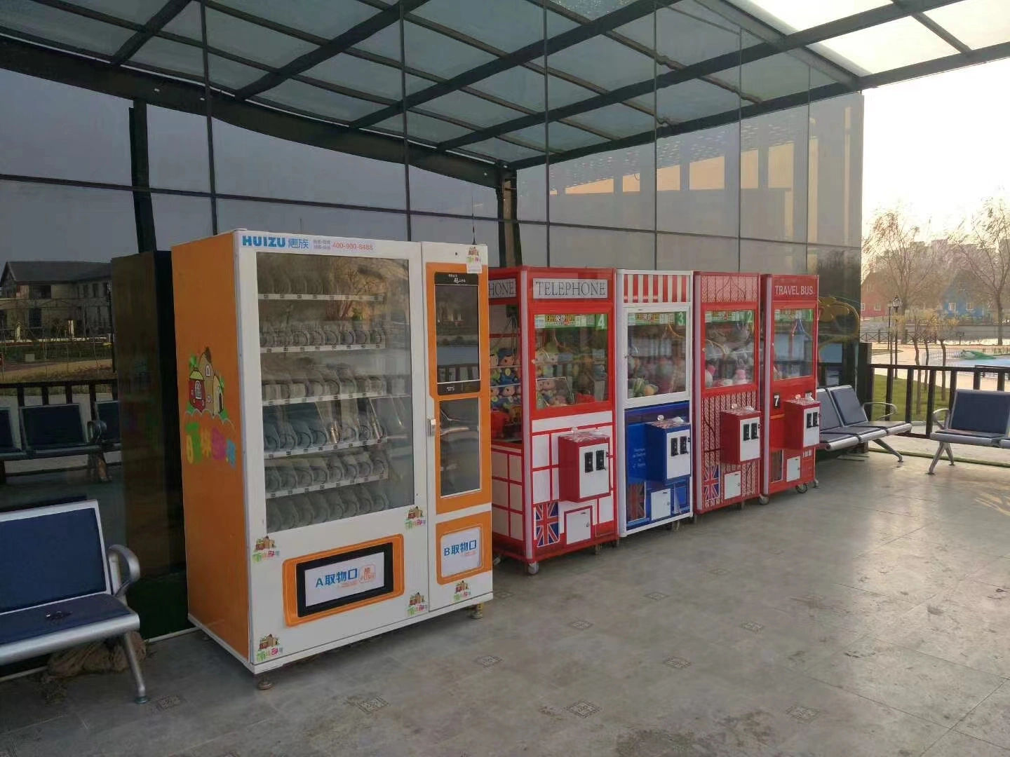 Putting a vending machine in front of the supermarket to make money